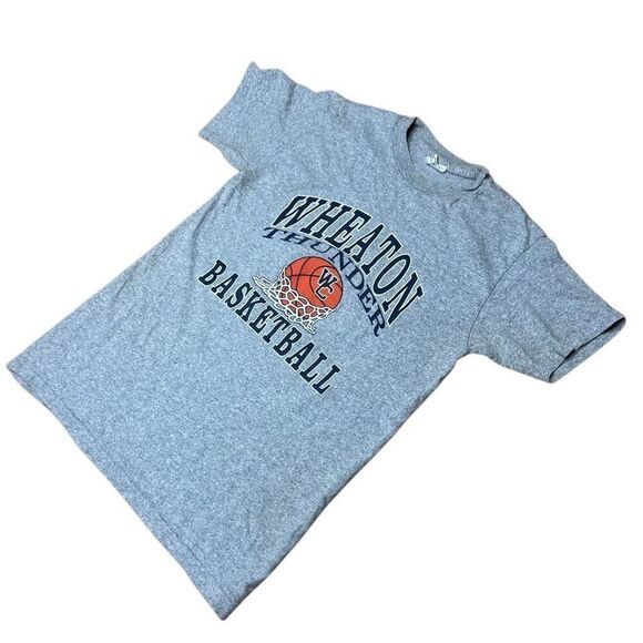 Vintage Wheaton College Thunder Basketball Single Stitch T Shirt Small - Picture 2 of 7